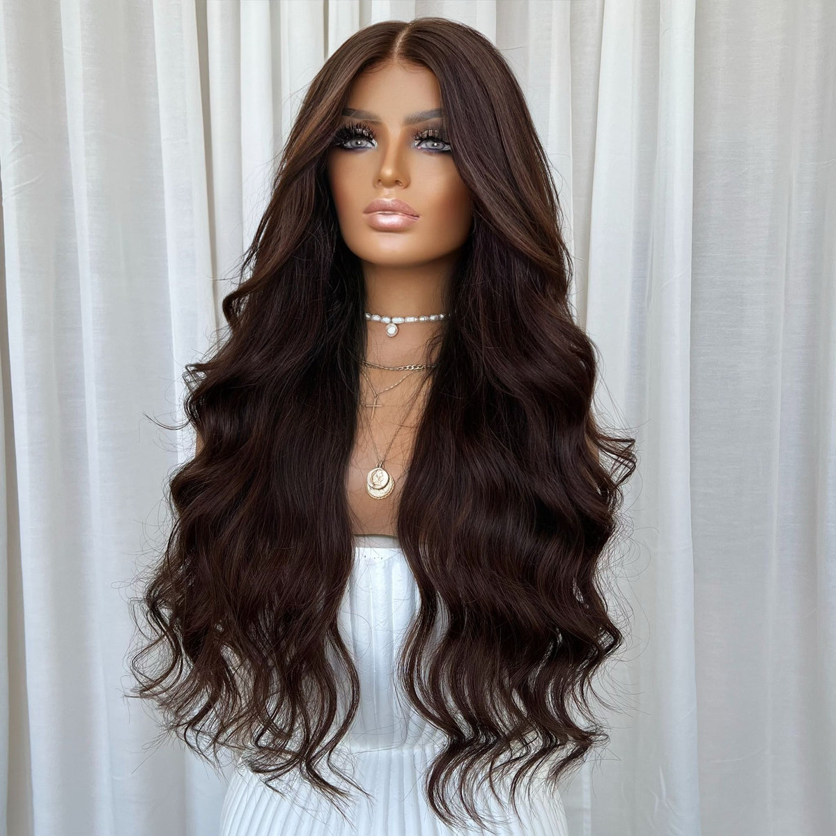 KING KYLIE DARK BROWN | HD FULL LACE STRETCH CAP